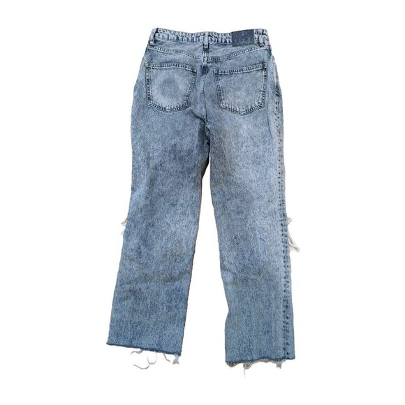 We The Free People Distressed My Own Lane Classic Straight Leg 30 Jeans Light - Picture 2 of 12